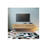 Mueble Mesa TV para Pared Color Roble 140x31.5x29.5 cm - 2 Puertas Estilo Moderno.