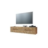 Mueble Mesa TV para Pared Color Roble 140x31.5x29.5 cm - 2 Puertas Estilo Moderno.