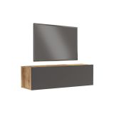 Mueble Mesa TV Moderno con Puerta en Melamina Color Antracita y Cambria 100x31.5x29.6cm - Diseño Elegante para Salón.