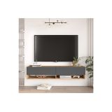 Mueble Mesa TV de Pared Color Antracita-Roble 140x31.6x29.6 cm - 2 Puertas - Estilo Moderno y Funcional.