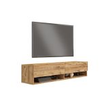 Mueble Mesa TV de Pared Color Roble 140x31.6x29.6 cm - 2 Puertas - Estilo Moderno y Funcional.