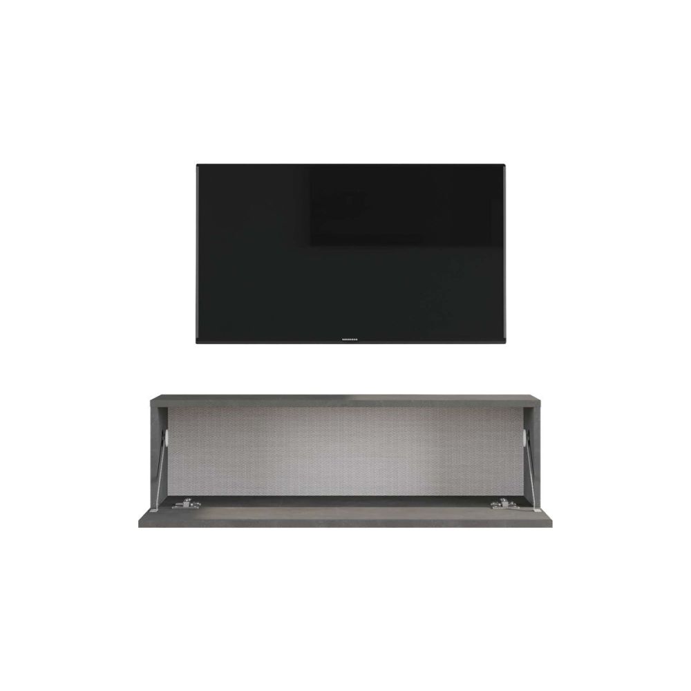 Mueble Mesa TV Moderno con Puerta en Melamina Gris Oscuro Antiguo 100x31.5x29.6cm - Diseño Elegante para Salón.