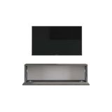 Mueble Mesa TV Moderno con Puerta en Melamina Gris Oscuro Antiguo 100x31.5x29.6cm - Diseño Elegante para Salón.