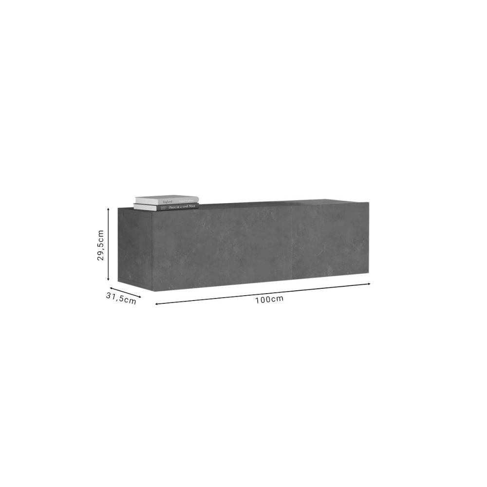 Mueble Mesa TV Moderno con Puerta en Melamina Gris Oscuro Antiguo 100x31.5x29.6cm - Diseño Elegante para Salón.