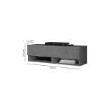 Mueble Mesa TV Moderno con 1 Puerta y Estantes en Melamina Color Gris Antracita - 100x31.5x29.6cm