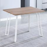Conjunto Mesa y Sillas Comedor/Cocina: Mesa madera y Patas Metálicas Blancas (76x100x70 Cm) + 5 Sillas (80x40x55 Cm )
