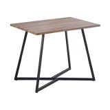 Conjunto Mesa y Sillas Comedor/Cocina: Mesa madera y Patas Metálicas En Negro (76x100x70 Cm) + 5 Sillas (80x40x55 Cm)