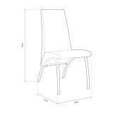Pack 2 Sillas de Comedor, Sillas para Salón, Acabado en Tejido Marengo, Medidas: 44 cm (Ancho) x 61 cm (Largo) x 95 cm (Alto)