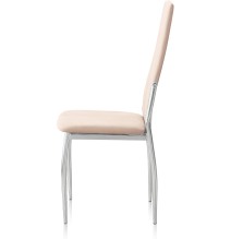 Pack de 6 Sillas Tapizadas para Salón y Comedor – Acabado Beige en Aluminio, Medidas: 43 cm x 48 cm x 99,5 cm