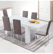 Pack de 6 Sillas Tapizadas para Salón y Comedor – Acabado Marengo en Aluminio, Medidas: 43 cm x 48 cm x 99,5 cm