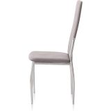 Pack de 6 Sillas Tapizadas para Salón y Comedor – Acabado Marengo en Aluminio, Medidas: 43 cm x 48 cm x 99,5 cm