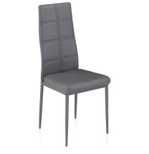 Pack de 6 Sillas Tapizadas para Salón y Comedor – Acabado Gris en Aluminio, Medidas: 38,5 cm x 40 cm x 97 cm