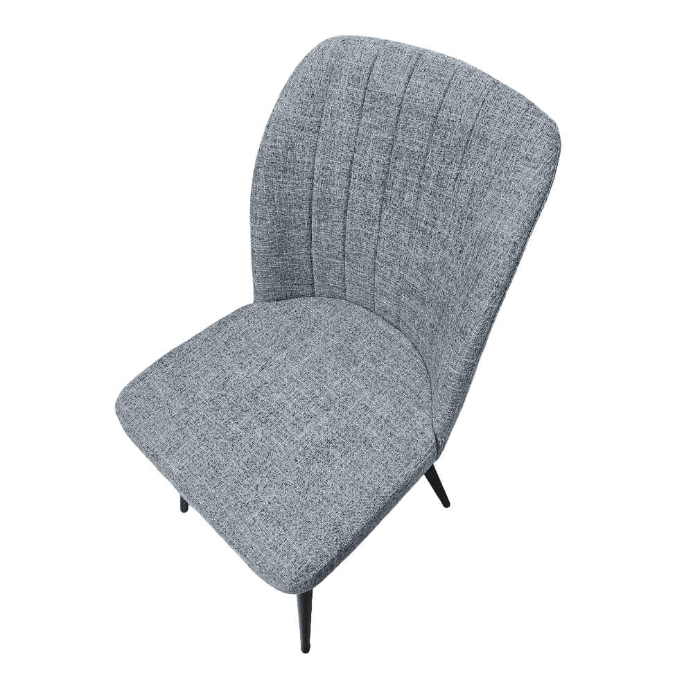 Pack de 4 Sillas Modernas para Comedor– Tapizado en Color Gris con Patas Metálicas Negras, Medidas: 46 cm x 55 cm x 92 cm