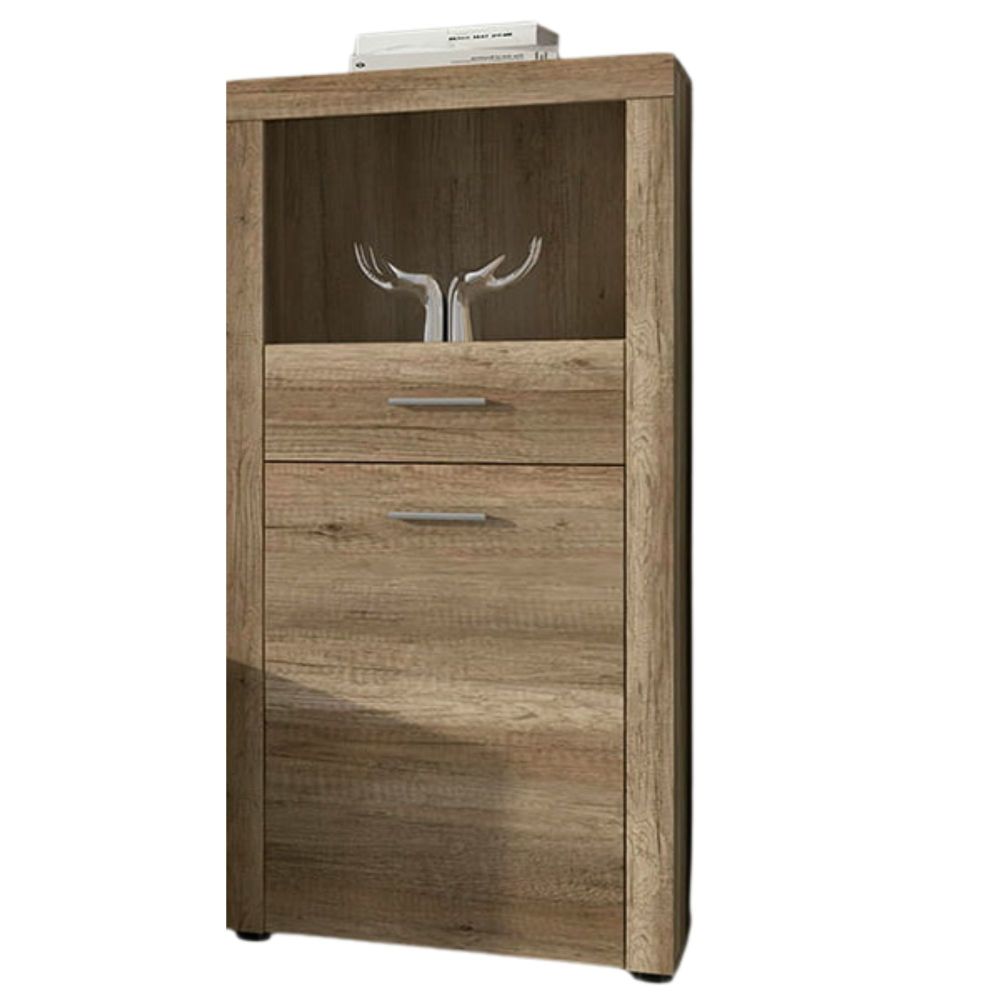 Mueble de Comedor, Mueble Salón, Acabado en Color Cañón, Medidas: 296 cm (Ancho) x 212 cm (Alto) x 41,4 cm (Fondo)