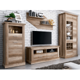 Mueble de Comedor, Mueble Salón, Acabado en Color Cañón, Medidas: 297 cm (Ancho) x 201,6 cm (Alto) x 41,8 cm (Fondo)