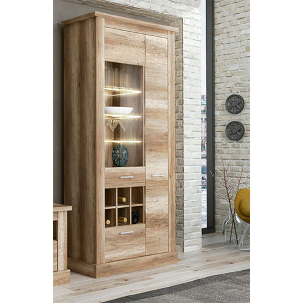 Mueble de Comedor, Mueble Salón, Acabado en Color Cañón, Medidas: 297 cm (Ancho) x 201,6 cm (Alto) x 41,8 cm (Fondo)