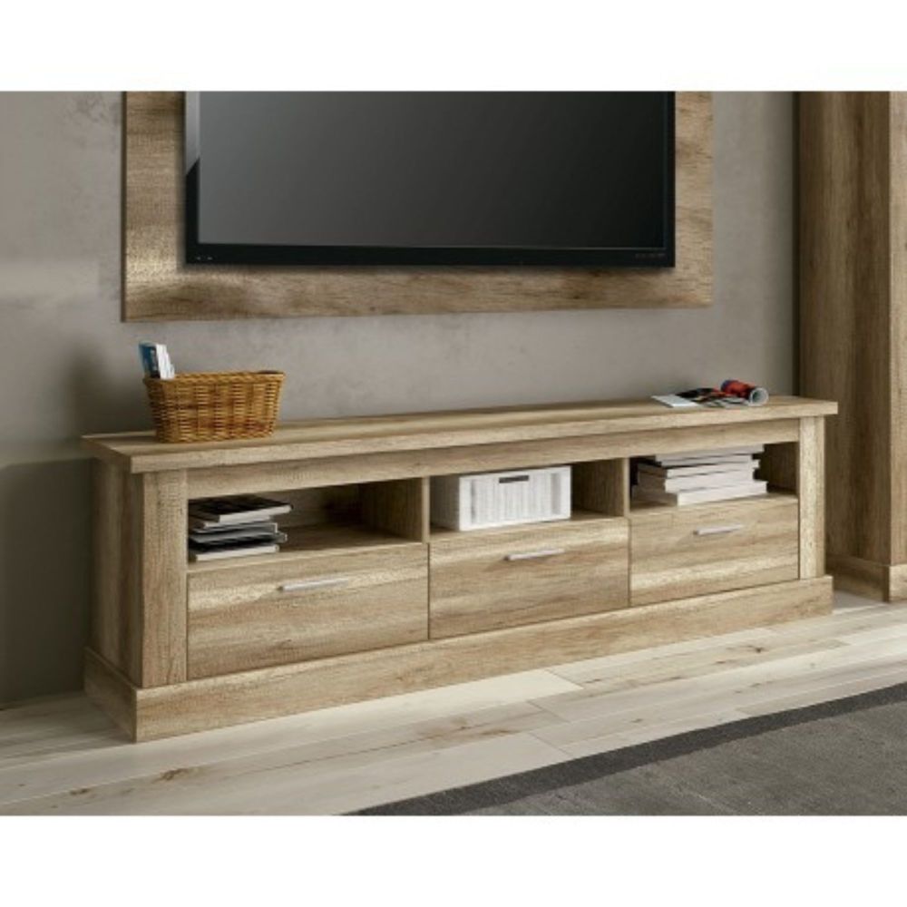 Mueble de Comedor, Mueble Salón, Acabado en Color Cañón, Medidas: 276 cm (Ancho) x 201,6 cm (Alto) x 41,8 cm (Fondo)