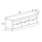 Mueble de Comedor, Mueble Salón, Acabado en Color Cañón, Medidas: 276 cm (Ancho) x 201,6 cm (Alto) x 41,8 cm (Fondo)