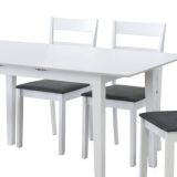 Mesa de Comedor Extensible en MDF - Acabado Blanco | 120/150x80 cm | Diseño Moderno y Funcional