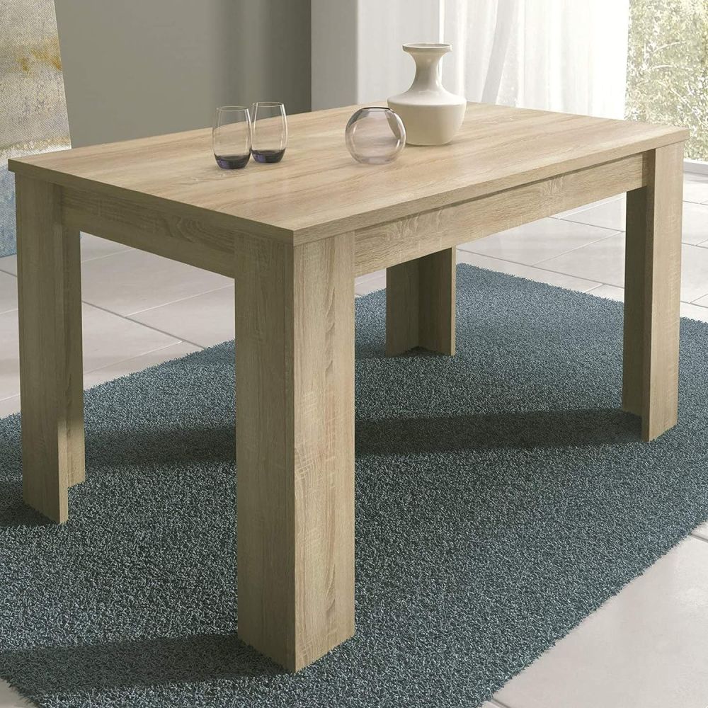 Mesa de Comedor Extensible, Mesa Salón, Robusta, Cambria, 138-198 cm (Largo) x 88 cm (Ancho) x 76 cm (Alto)