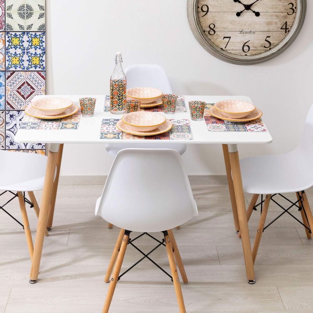 Mesa de Comedor o Cocina de 120 cm Lacada Blanca 76x120x80 Cm – Alta Resistencia y Durabilidad