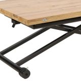 Mesa de Centro Elevable y Tapa Extensible - Fabricada en MDF - Cerrada 100x57 cm, Abierta 100x114 cm, Altura de 39 a 77 cm