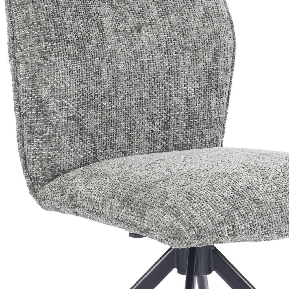Pack de 2 Sillas Tapizadas en Tela Musgo, Patas Negras, Asiento y Respaldo Ergonómicos y Acolchados Medidas 63x48x93 cm