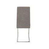 Pack de 4 Sillas Tapizadas en Símil Piel Gris Oscuro con Pata de Tubo Ovalado en Acabado Cromo,Medidas 46x54x110 cm