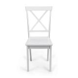 Pack de 2 Sillas de Madera Lacada en Blanco Mate, Diseño Moderno y Elegante, Medidas 42,5x53,94 cm