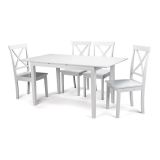 Pack de 2 Sillas de Madera Lacada en Blanco Mate, Diseño Moderno y Elegante, Medidas 42,5x53,94 cm