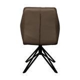 Pack de 2 Sillas con Respaldo y Asiento Tapizados en Tela Marron, Pata Metálica en Acabado Negro Mate, Medidas 62,5x52x93 cm