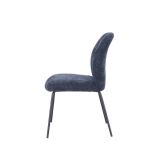 Pack de 2 Sillas Tapizadas en Tela Azul con Patas en Acabado Negro, Asiento y Respaldo Ergonómicos, Medidas 61x47x89 cm