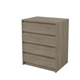 Cómoda Cajonera 4 cajones acabado en Color Roble 74cm(alto) 60cm(ancho) 45cm(fondo)