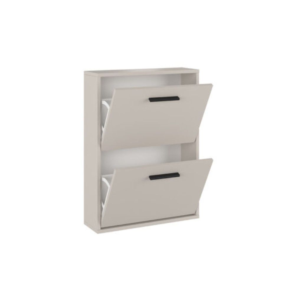 Meyvaser - Zapatero con 2 Puertas, Mueble para Zapatos Estrecho en Color Beige, Medidas: 73 cm (Al) x 54 cm (Anc) x 18 cm (Fon)