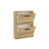 Zapatero con 2 Puertas, Mueble para Zapatos Estrecho en Color Mauvella, Medidas: 73 cm (Al) x 54 cm (Anc) x 18 cm (Fon)