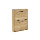 Zapatero con 2 Puertas, Mueble para Zapatos Estrecho en Color Mauvella, Medidas: 73 cm (Al) x 54 cm (Anc) x 18 cm (Fon)