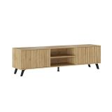 Conjunto de Salón Mueble Completo: Bajo TV, Mueble Bar, Estantería y Mueble Colgar - Estilo Mauvella Rayas.