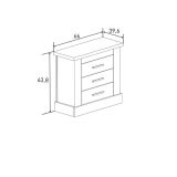 Pack Cabecero de 110 x 120 cm + 2 Mesitas de Noche de 3 Cajones | Dormitorio Completo Infantil | Color Mauvella Rayas