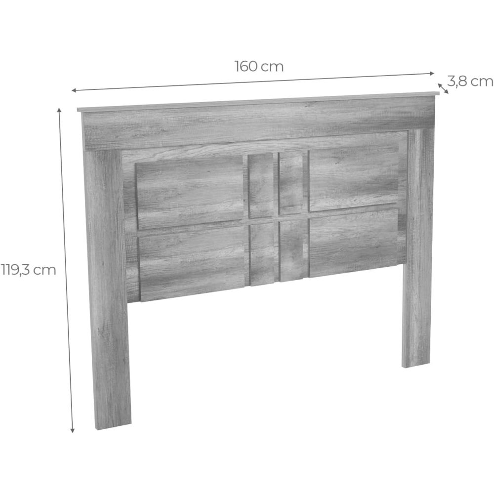 Pack de Dormitorio con Cabecero de 160 x 120 cm + 2 Mesitas de Noche + Cómoda | Color Cañón