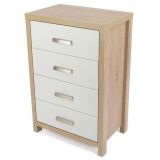 Sinfonier Dormitorio 4 Cajones Cambria Blanco 90cm - ¡Orden Perfecto!